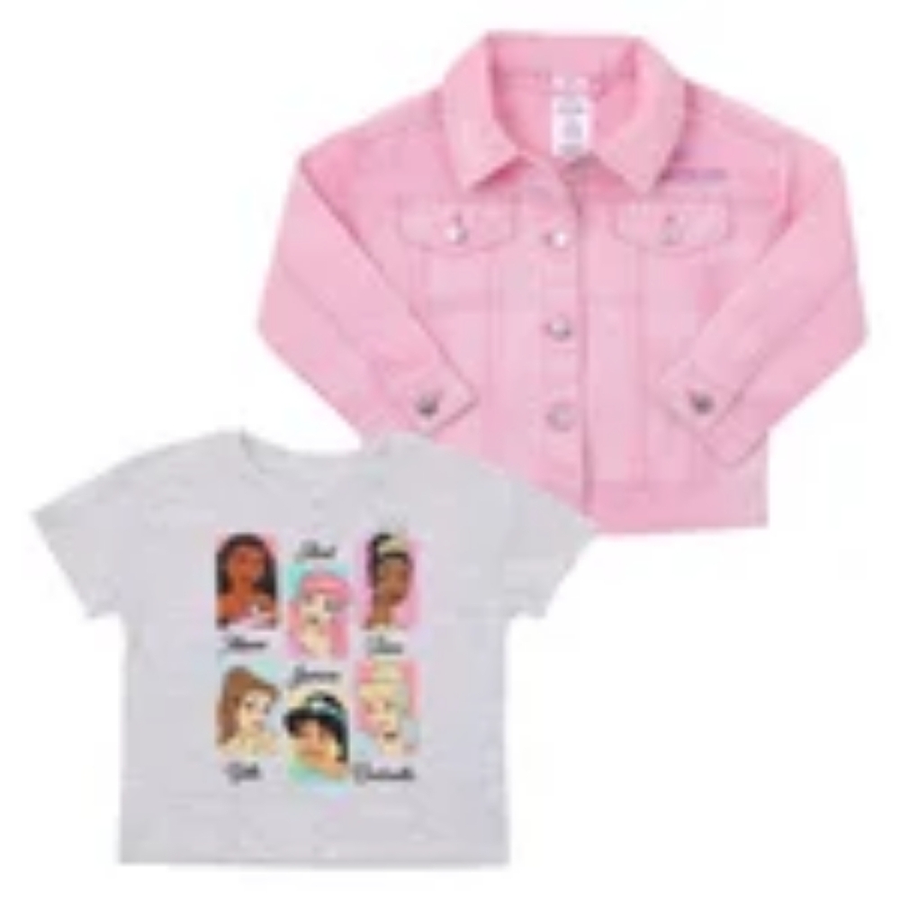 Disney Princess Kids' Denim Jacket and Tee Set - Picture 6 of 9